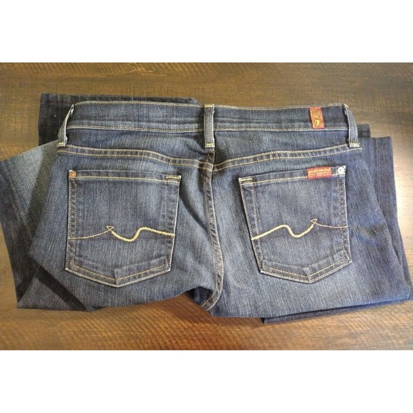 Ladies Seven 7 for All Mankind Boot cut Dark Blue Jeans Size 28 womens. - Picture 6 of 10